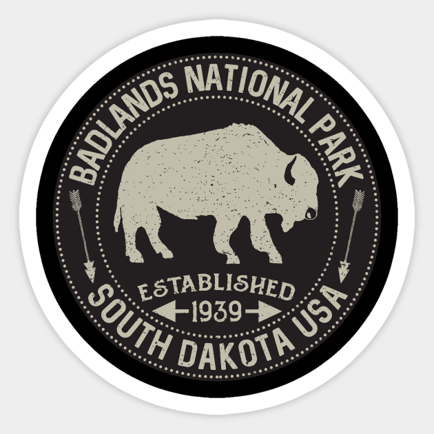 Badlands National Park South Dakota Sticker by SouthDakotaGifts